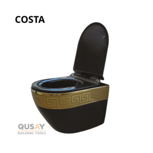 مرحاض COSTA معلق دائري أسود مذهب 1071